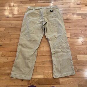 Caterpillar CAT Mens Work Pants 36x30 Tan Khaki Cotton Blend Straight Leg